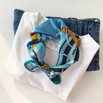 

Hijab Winter Scarf 100% Silk Scarves 2020 Brand Spring Square Satin Small Squares Female Pashmina Poncho Foulard Bandana Shawl