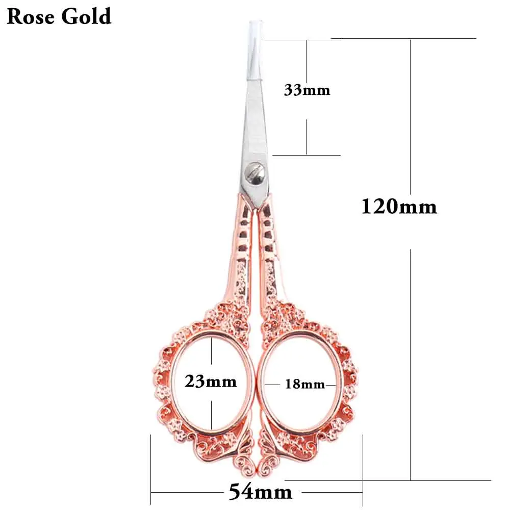 Stainless Steel Scissors Beauty Scissors 1PC(7.8*15cm) 6Color Retro Scissors For Makeup/Embroidery/Nails/Sewing Trimmer Metal Cuticle Tool
