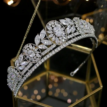 

High quality Tiara wedding crown headdress 3A zirconia crystal crown woman headdress and party crown for graduation ceremony