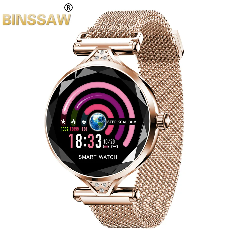 BINSSAW Women Fashion Smart Watch 2020 Blood Pressure Heart Rate Sleep Monitor Pedometer luxury ladies  Gift for Girl