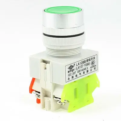 

Round Green Cap 1NO 1NC Non Lock Momentary Push Button Switch 660V 10A