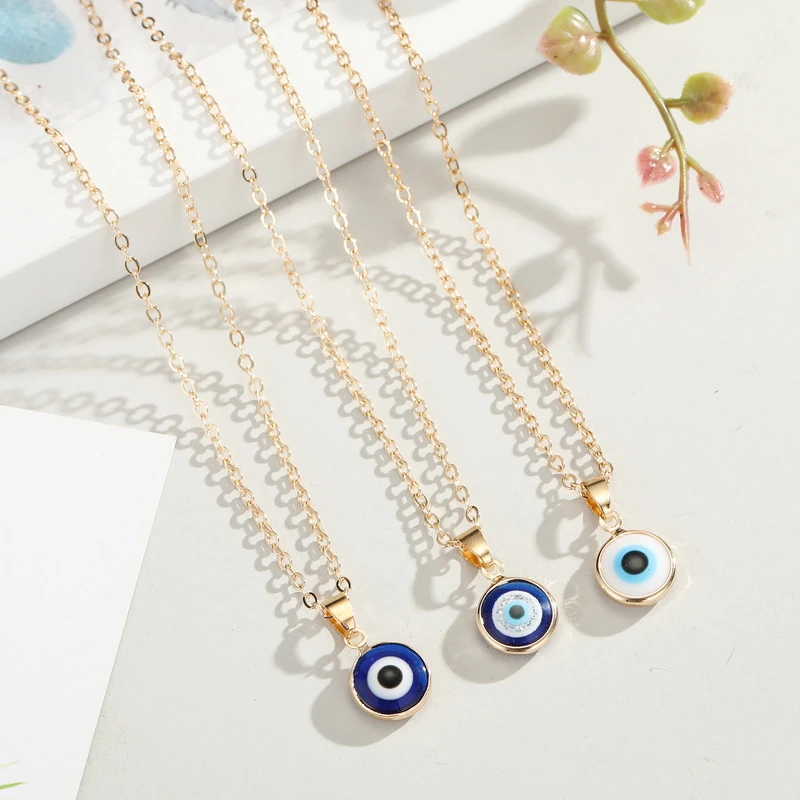 New Eyeball Turkish Evil Eye Pendant Necklace Choker For Women Gold