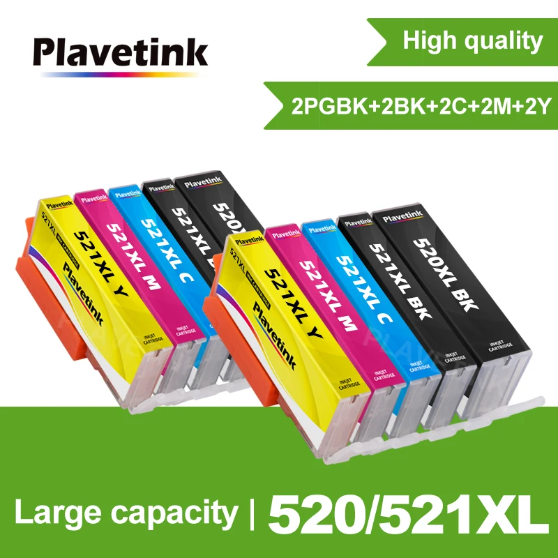 

2 Set PGI520 CLI521 Ink Cartridges For Canon PIXMA IP3600 IP4600 IP4700 MX860 MX870 Printer For PGI-520 CLI-521 With Full Ink