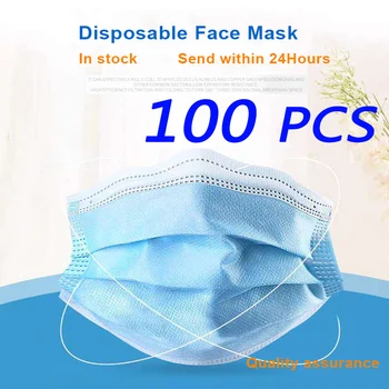 

100pcs di alta qualita 3 strati prevenire anti formaldeide cattivo odore batteri prova di viso bocca maschera