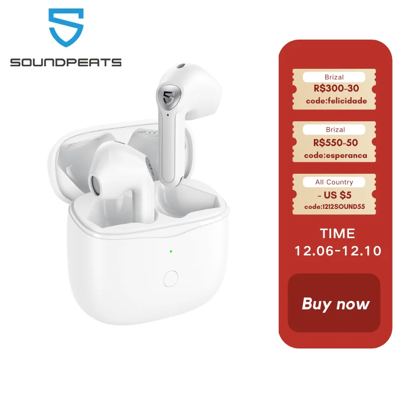 Беспроводные наушники SoundPEATS Air3 мини Bluetooth V5.2 с Qualcomm QCC3040 и aptX-адаптивные 4-микрофон