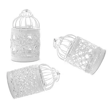 

European Romantic Bird Cage Candlestick With Candle Christmas Decoration