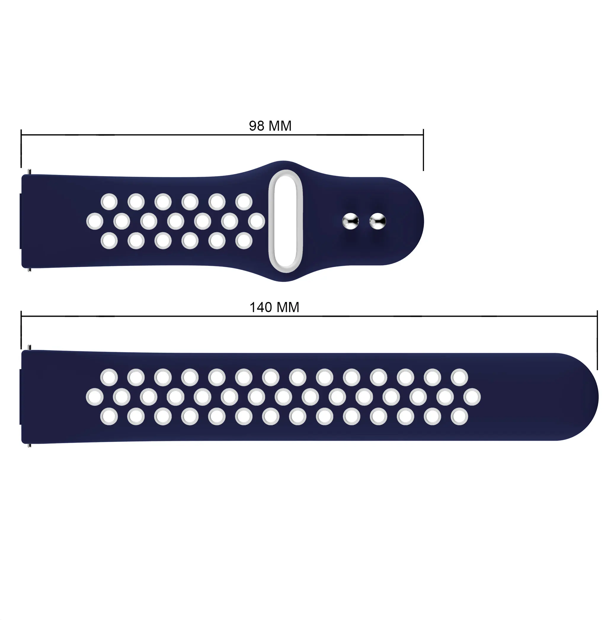 Yayuu силиконовый спортивный ремешок для часов Смарт-часы сменный Браслет Регулируемый ремешок с двухцветным ремешком для Fitbit Versa 1/2 - Цвет: Blue and white
