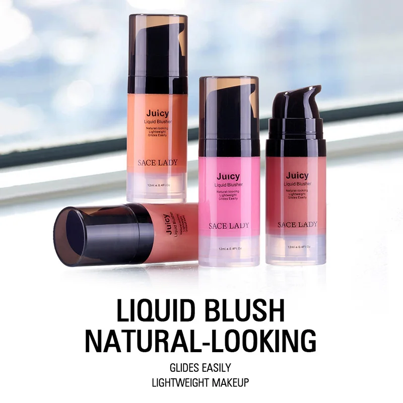

Fashion Woman Liquid Blush Face Rouge Professional Cheek Blusher Long Lasting Makeup Beauty Tool Face Tools Accessories ---MS