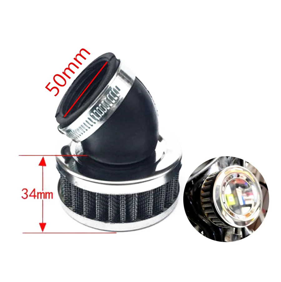 

4pcs/lot 50mm Bevel Stainless Steel Motorcycle ATV Scooter Air Cleaner Intake Filter Cleaner