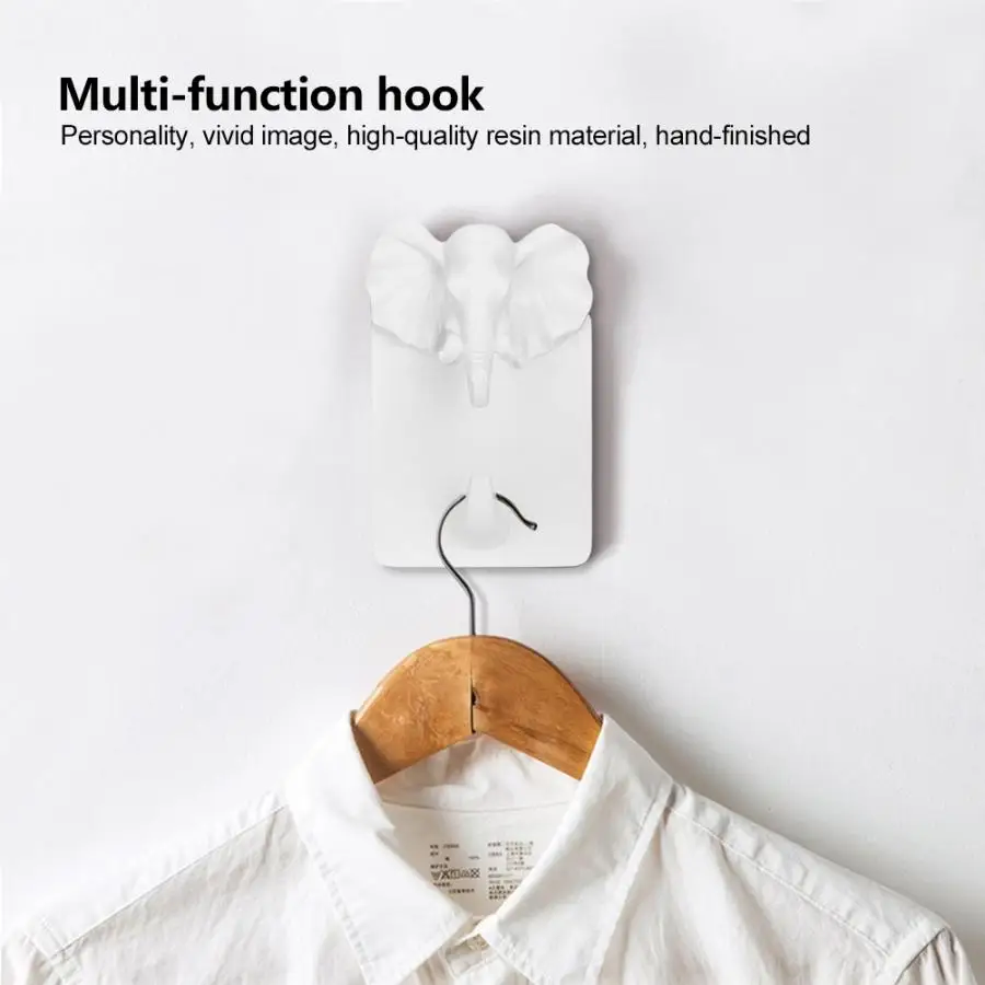

Multifunctional Elephant Shape Resin Hook Bathroom Wall Mount Adhesive Wall Hanger Bathroom Accessories