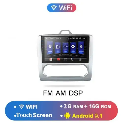 9 дюймов 2+ 16 Гб 2DIN Android 9,0 MP5 радио для Ford Мультимедиа стерео плеер 2004-2011 фокус gps 3g FM AM DSP AUX автомобильный Радио плеер - Цвет: android 9.0