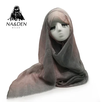 

Fashion graduated color with fringes plain Hijabs Viscose Women Solid Shawl Wrap Large Head Scarf Islamic soft scarves 10pcs/lot