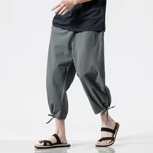 Летние мужские тренировочные брюки 5XL льняные Непальские широкие свободные спортивные шаровары хиппи Мешковатые повседневные штаны для пробежек фитнес Штаны тренировочные
