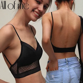 

S-XXL Women Bra Deep Backless Female Brassiere Sexy Push Up Bras Lace Bralette Underwear Women's Wireless Bra Lingerie A/B/C Cup