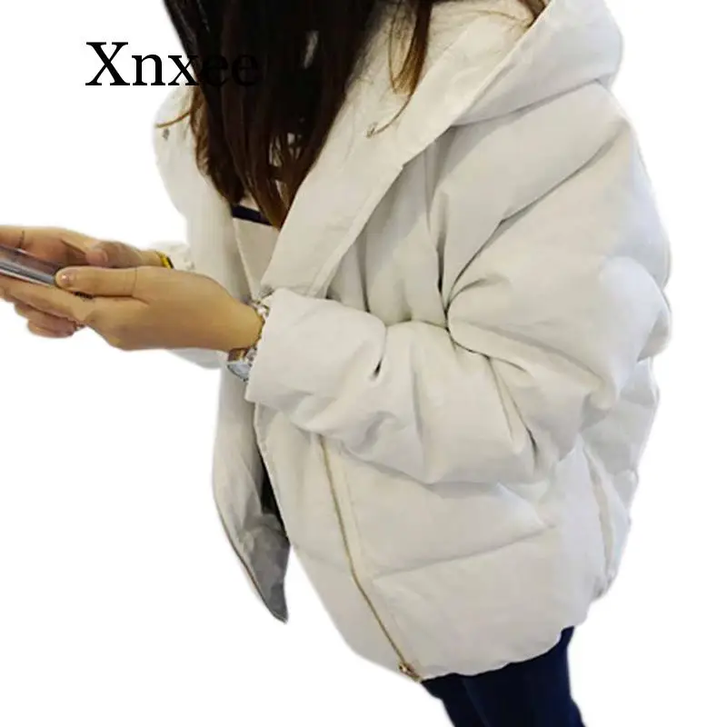 Women Solid Thick Warm Hooded Overcoat 5xl oversize plus  Autumn Winter Jacket Sweet Cotton-padded Clothes S-3XL Down Jacket