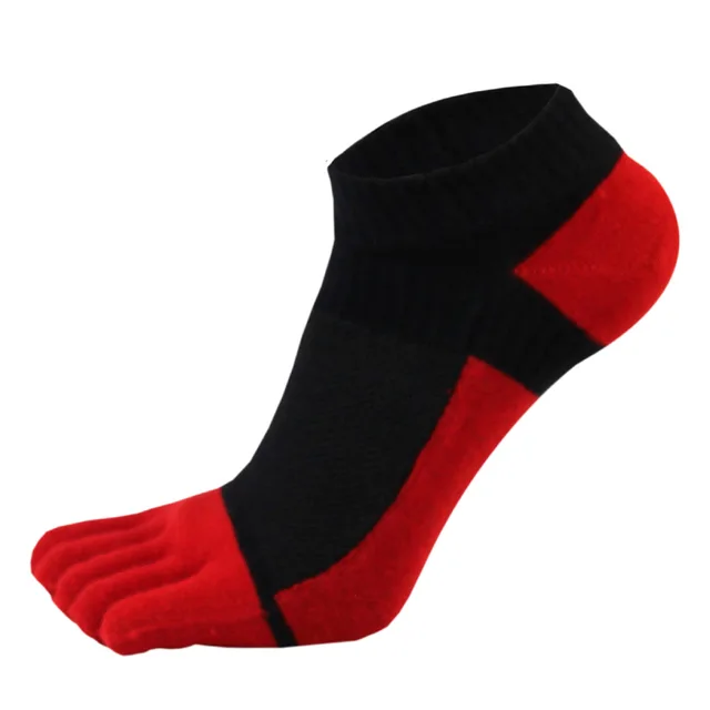 VERIDICAL Pure Cotton Five Finger Socks Mens Sports Breathable Comfortable Shaping Anti Friction Men's Socks With Toes EU 38-44 black