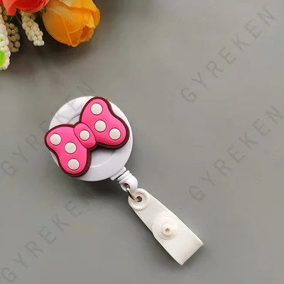 New Cute Cartoon Retractable Pull Badge Reel ID Lanyard Name Tag Card Nurse Badge Holder lovely Kids Reels Office Supplies - Color: 24