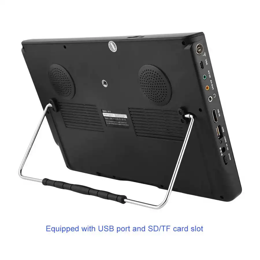 LEADSTAR 12 인치 HD 휴대용 TV ISDB-T USB 디지털 텔레비전 미니 자동차 TV 오디오 비디오 플레이어 지원 MP4 모니터 EU 플러그 13 -