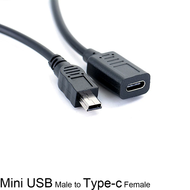 

30 см Mini USB Male к Type-c Female адаптер для зарядки и передачи данных