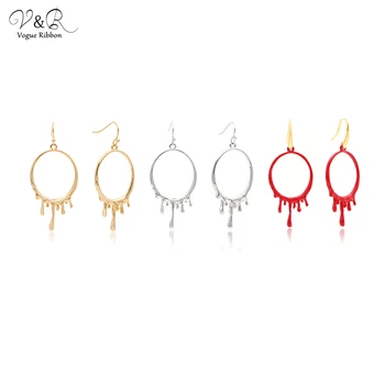 

New Material 2020 Earrings With Gold/ Rhodium Plated Liquid Melting Metal Pendent Drop Dangle Earring For Women Tassle Earrings