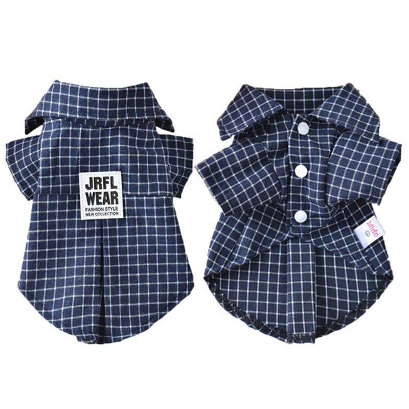 Classic Plaid Pet T-Shirt Summer Dog Shirt Vest Casual Dog Tops Puppy Outfits Yorkshire Dog Clothes Pet Clothing For Small Dogs