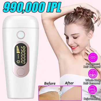 

NEW 990,000 Flash Professional Permanent IPL Epilator Laser Hair Removal LCD Display Bikini Painless Body Hair Remover Machine