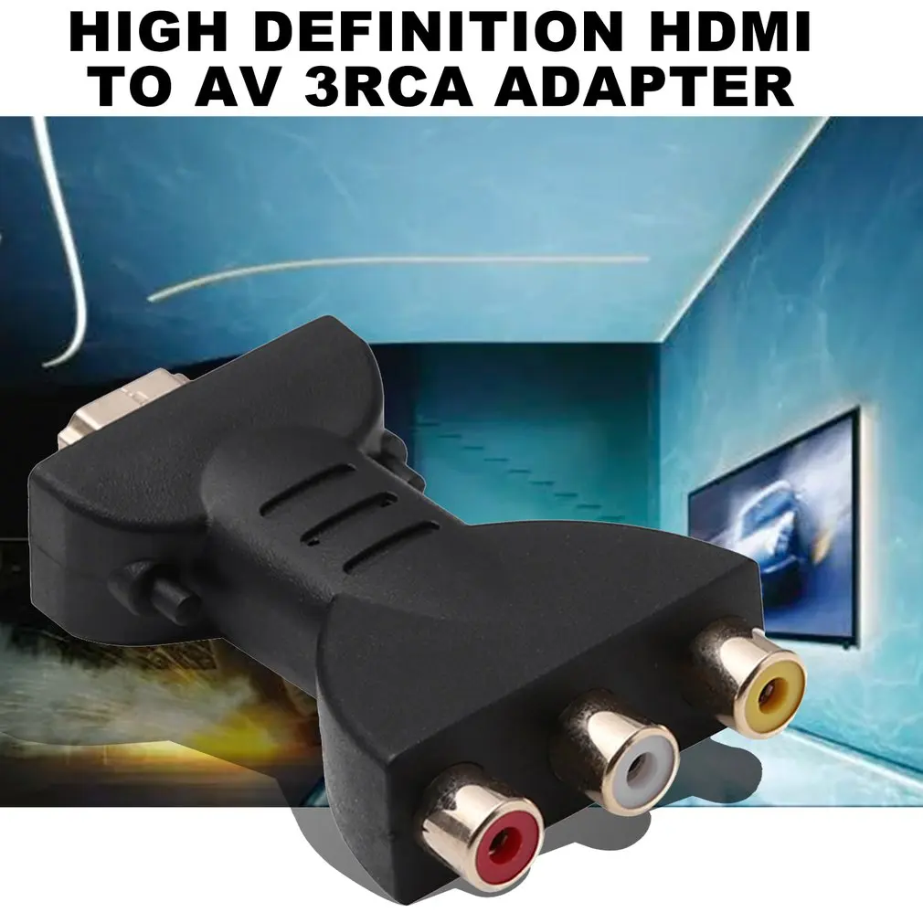 VAORLO Gold-plated HDMI-compatible to 3 RGB RCA Video Audio Adapter AV Component Converter