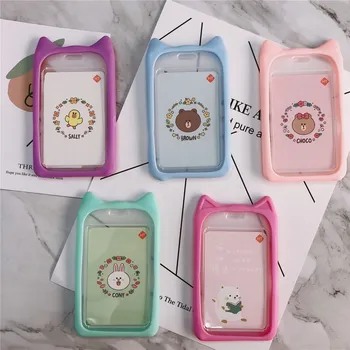 

Case Card Holders Cover Id Children String Bus Cartoon New Silica