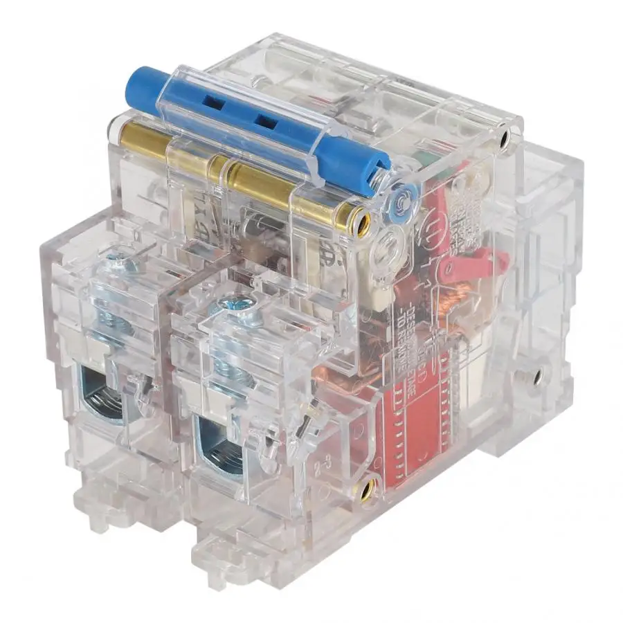 MCB Circuit Breaker with Short Circuit / Overload Protection Transparent Case DZ47 2P 690V AC 63A/80A/100A/125A