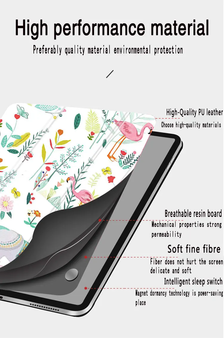 Чехол-книжка с фламинго для iPad Pro 11 дюймов, крепкий Магнитный Тонкий Смарт-Чехол для iPad Pro 11 выпуска(3-го поколения