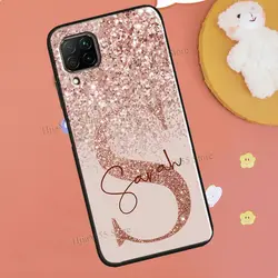 Custom Glitter Initials Phone Case - TPU Cover for Mate 30 Lite (12619)