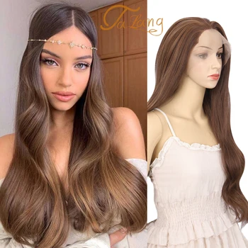 

TALANG Women's Partial Lace Synthetic Hair Synthetic Curl in Hair Extension Long Wig European Natural Invisible Fiber