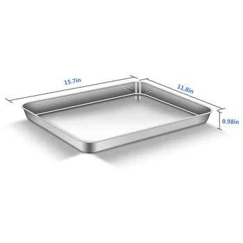 

Stainless Steel Non-Stick Baking Tray Professional Baking Tray Oven Tray Set, Suitable for Baking Tray Cookware, Easy to Clean (
