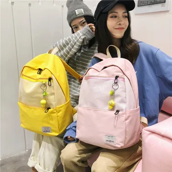 

Harajuku Nylon Waterproof Women's Backpack Large Capacity Campus Girl Backpack Outdoor Travel Backpack, Color Matching Backpack