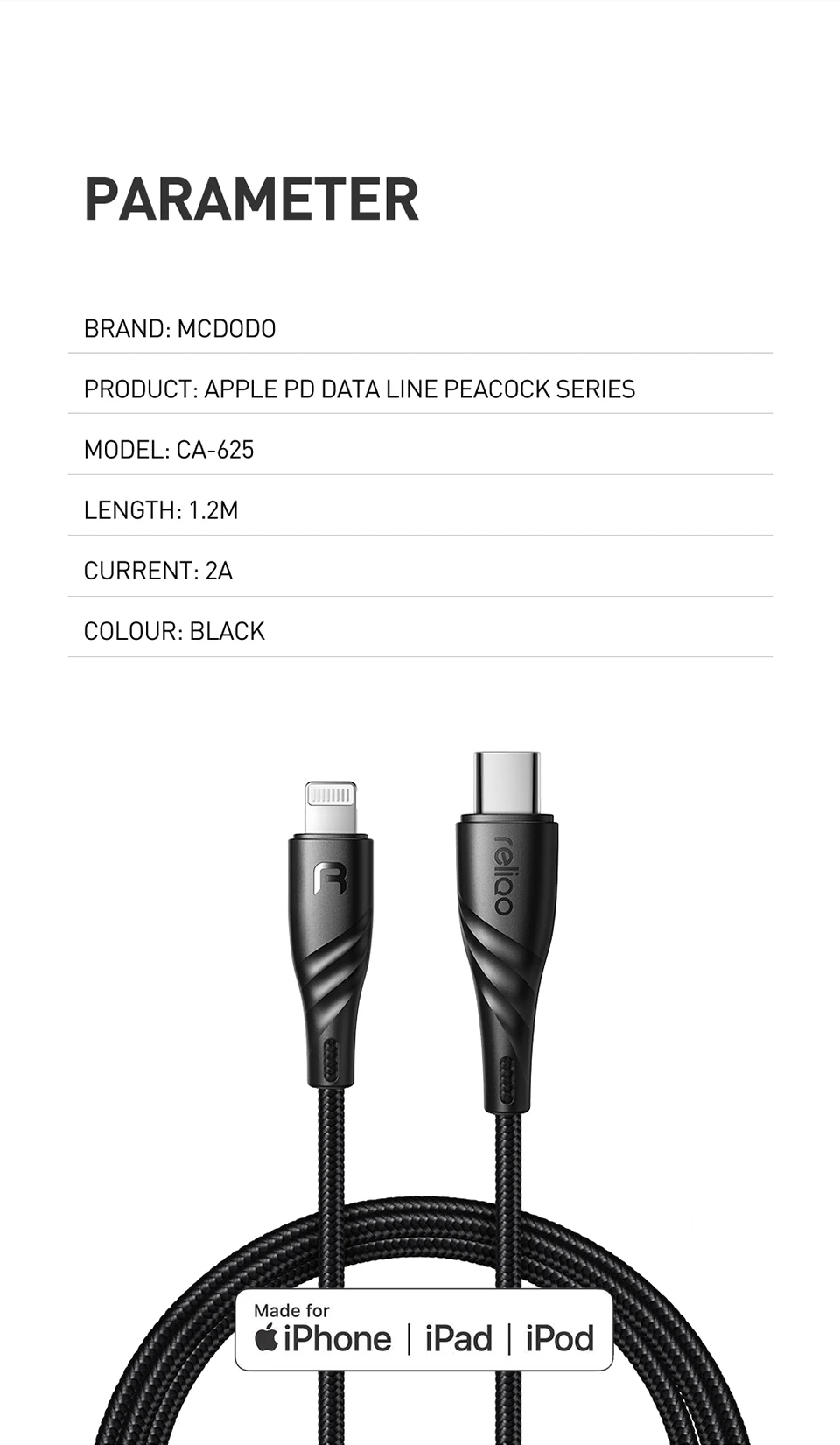 MCDODO MFI сертифицированный usb c к lightning зарядный кабель для iPhone xs max xr x 8 7 6 plus ipad pro быстрое зарядное устройство PD кабель
