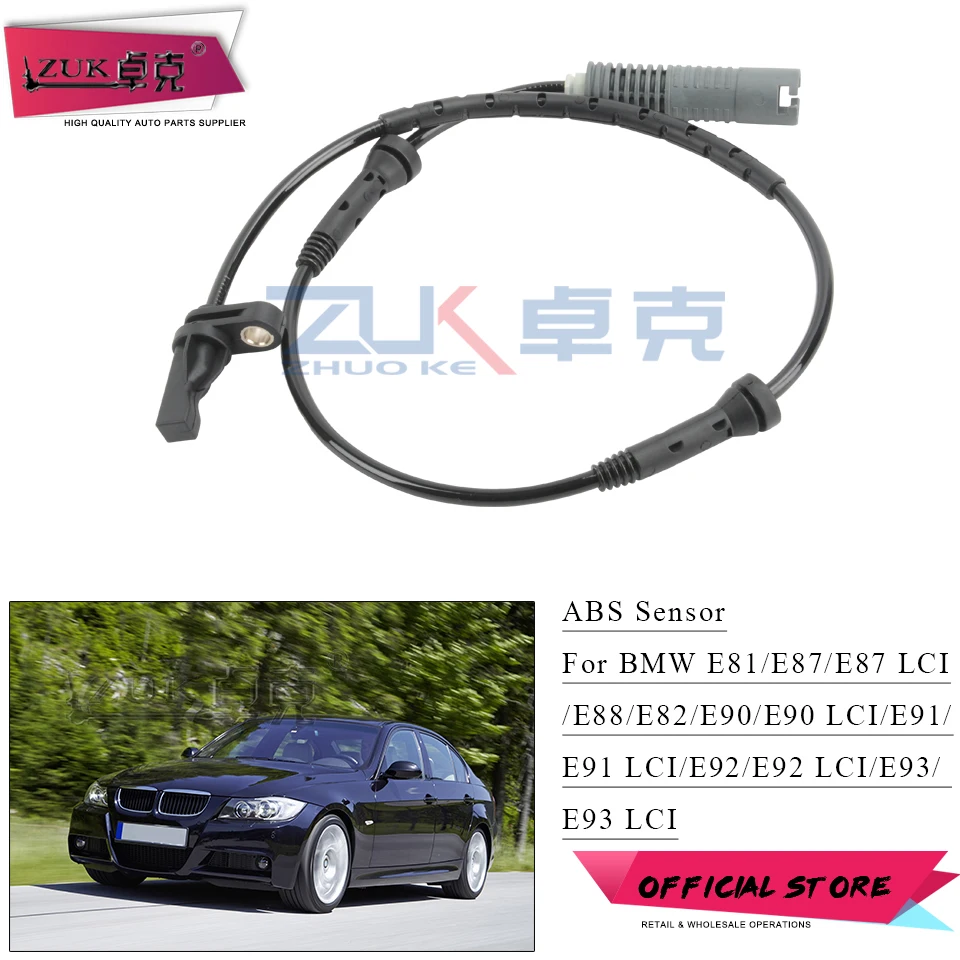 

ZUK For BMW 316 318 320 323 325 328 330 335 Front ABS Sensor DSC Pulse Generator For BMW 116 118 120 123 High Qaulity Left=Right