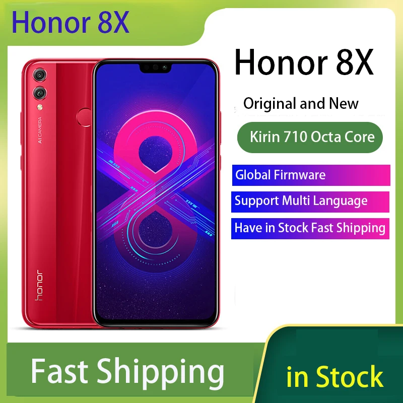 Мобильный телефон Honor 8X глобальной прошивки 4 ГБ 64 восьмиядерный процессор Kirin 710