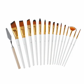 

17PCS Nylon Hair Artist Paint Brushes Palette Knife Sponge Set with Storage Case Watercolors Acrylic Oil Painting Art supplies