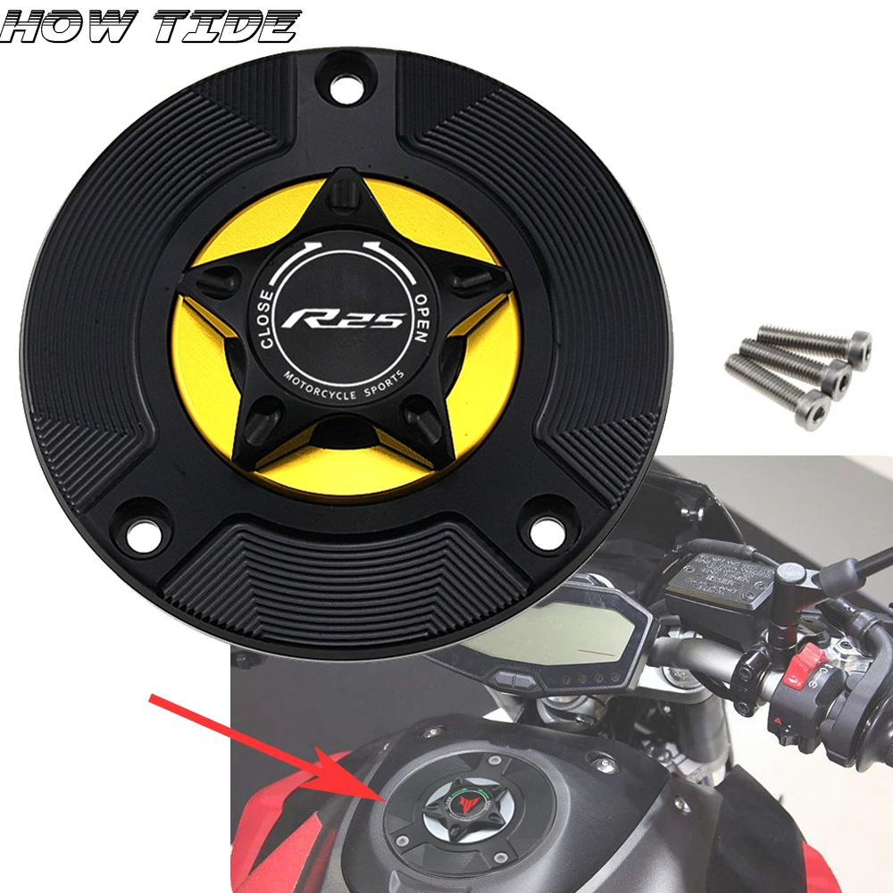 Logo 8 Colors CNC Aluminum Keyless Motorcycle Accessories high quality Fuel Gas Tank Cap Cover for YAMAHA YZF R25 R3 2014-2018 | Автомобили