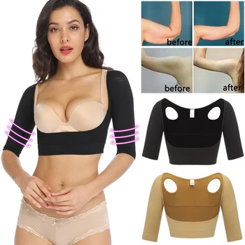 

Upper Arm Shaper Women Shoulder Slimmer Compression Shapewear Sleeves Body Shaper Humpback Posture Corrector Back Support Tops