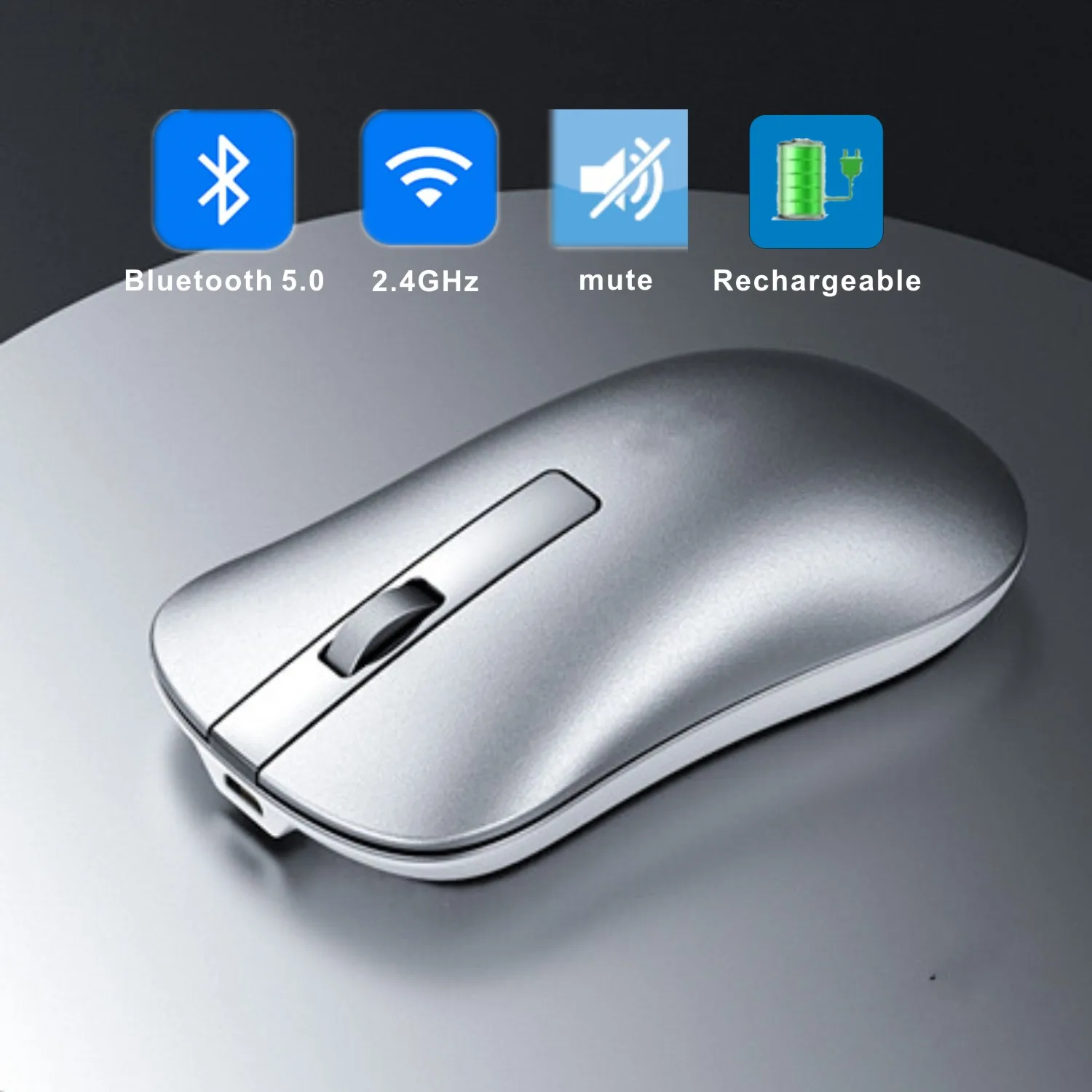 Wireless Bluetooth Mouse For PC Laptop Xiaomi Macbook Rechargeable Ergonomic Mause Ultra Thin Mute Dual Mode USB Air Gaming Mous |