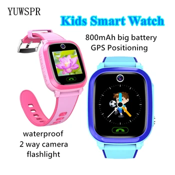 

Children's Smart Watch 1.44" touch Screen GPS Positioning IP67 Waterproof 2 way camera flashlight cell phone Watch For Kids Y96
