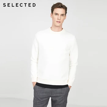 

SELECTED Men's Off-white Long-sleeved Pullover Knitted Sweatshirt R|42014D505