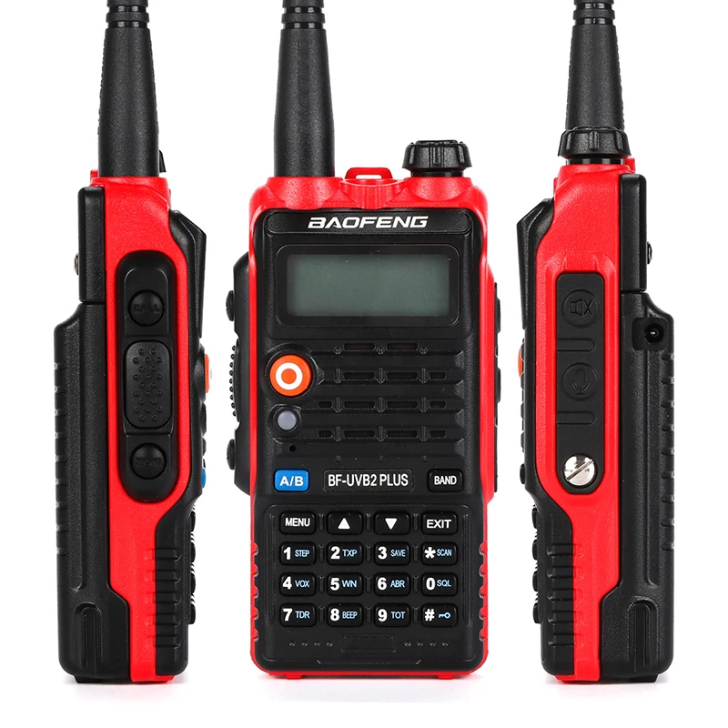 2 шт. светодиодный светильник 4800 мАч батарея Bf-Uvb2 Baofeng Uvb2 Plus для WalkieTalkie Cb радио Мобильный Comunicador Высокая мощность Baofeng 8 Вт b2 - Цвет: Красный