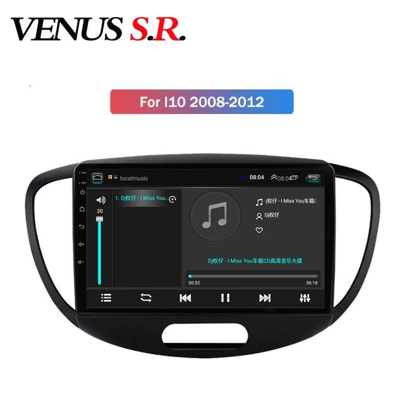 IDOICT Android 9 1 автомобильный DVD плеер GPS навигация Мультимедиа для Hyundai I10 2008-2013 радио