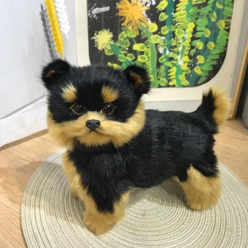 

Плюшевая игрушка Yorkie, Реалистичная собака, реалистичный щенок, симуляция пушистых животных, модели детских животных