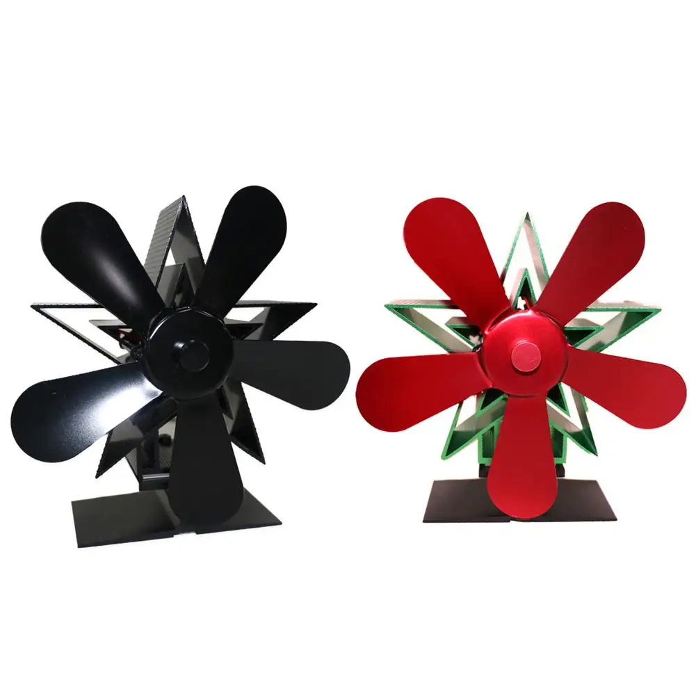 

4 Blade/5 Blade Christmas Models Fireplace Fan Heating Heat Power Keep Warm Stove Fan Grate On The Ear Circulating Fan