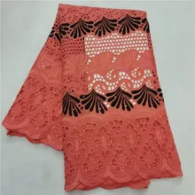 5 лет швейцарская кружевная ткань Дубай Тяжелая вышитая бисером африканская кружевная ткань хлопковое кружево «швейцарская вуаль» в швейцарском стиле HL102