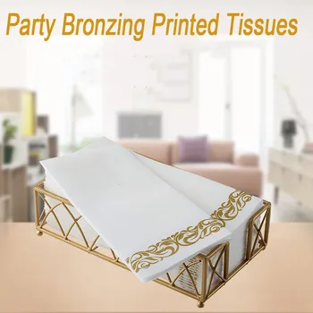 

50Pcs/Lot Gold Printed Beverage Napkins Wedding Napkins Baby Shower Bridal Shower Personalized Beverage Napkins Kitchen Tool