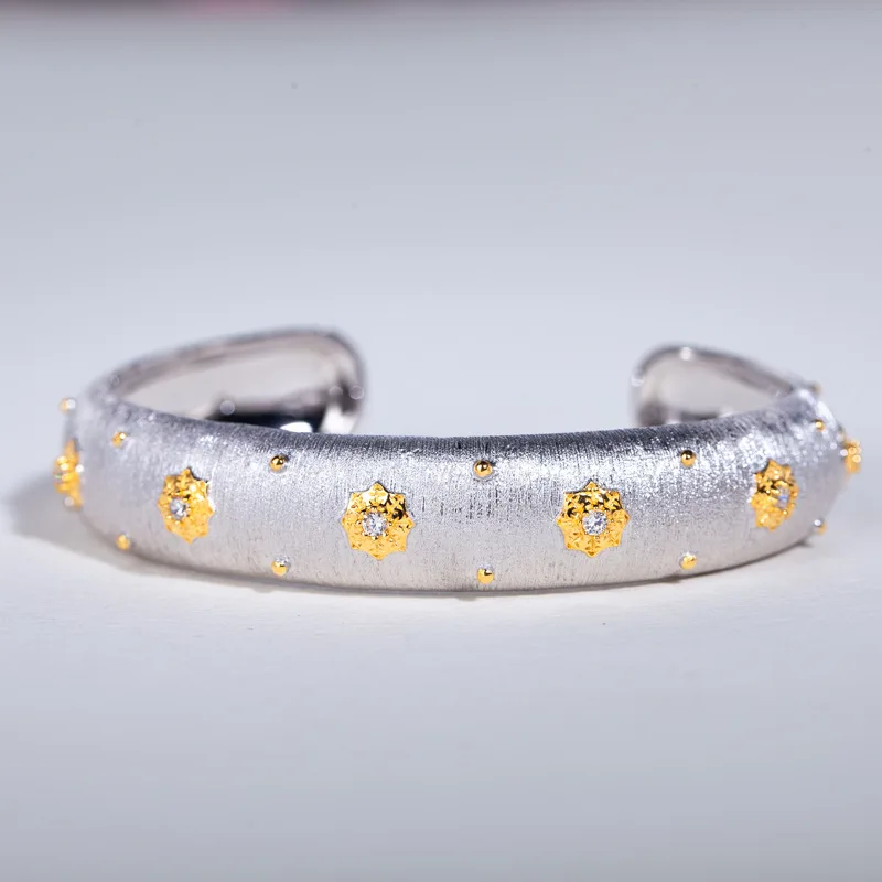 Bangle Cmajor, S925 Стерлинговое Серебро, в форме капли воды, ожерелье, набор, CZ, Ретро стиль, Дворцовый цветок, Золотая капля, ожерелье для женщин - Цвет камня: Bangle